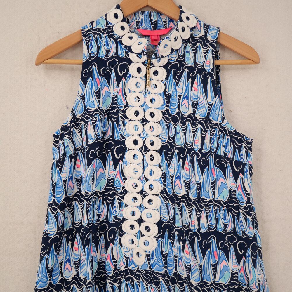 NEW Lilly Pulitzer Women's 2 Dress Jane Shift Low Tide Navy Preppy Resort Wear - Picture 7 of 11